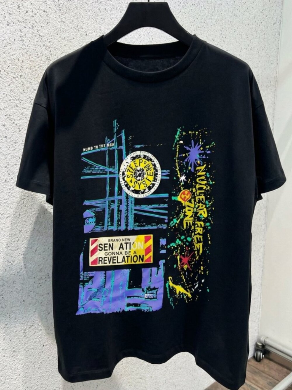 Sleep In Systems Graphic‎ T Shirt Mens Black Nuclear Free Zone